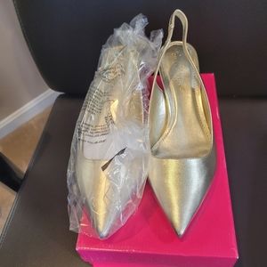 9.5 Lilly Pulitzer Gold Erin Slingback Pumps NWT